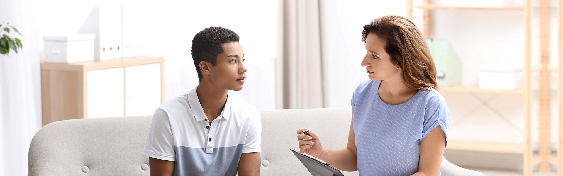 consultant talking to a young man